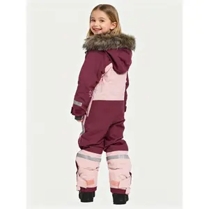 New[Windproof Snowsuit] Kids' Winter Ski Jumpsuit, Windproof Loose-Fit Snowsuit with Zipper Design for 3-14 Years Old Boys and Girls Outdoor Sports Warmth