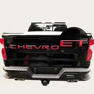 3D tailgate letters stickers overlay accessories Compatible with 2019 2020 2021 2022 2023 2024 2025 Chevrolet Accessories Strong Adhesive Back Personalized truck tailgate decals Red Vehicle Exterior Decoration