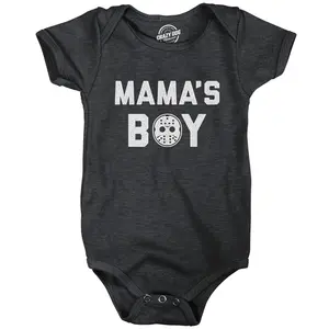 Mama's Boy Baby Bodysuit Funny Halloween Horror Movie Hockey Mask Graphic Jumper Funny Baby Onesies Halloween Clothes for Baby Funny Movie Onesie Novelty Onesie Black