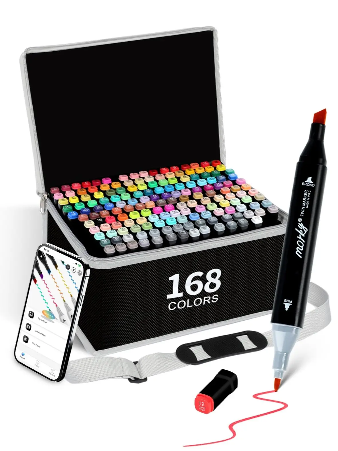 Dual Tip Alcohol Markers, Markers Pens, Permanent Marker, Assorted, For Adult  Books, Note Taking Coloring Writing, Teacher Office Supplies, Drawing Art Supplies Kit（120&168pcs）