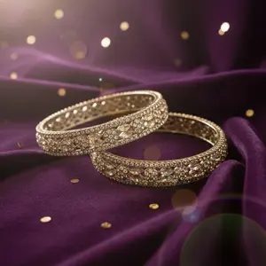 2 pieces antique gold kara set