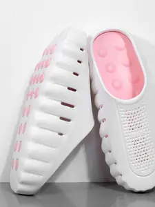 Double Color Eva Massage Sandals, Unisex Hollow Out Breathable Slippers, Anti-Slip Thick Sole, Super Soft Bottom, Summer Outdoor Wear