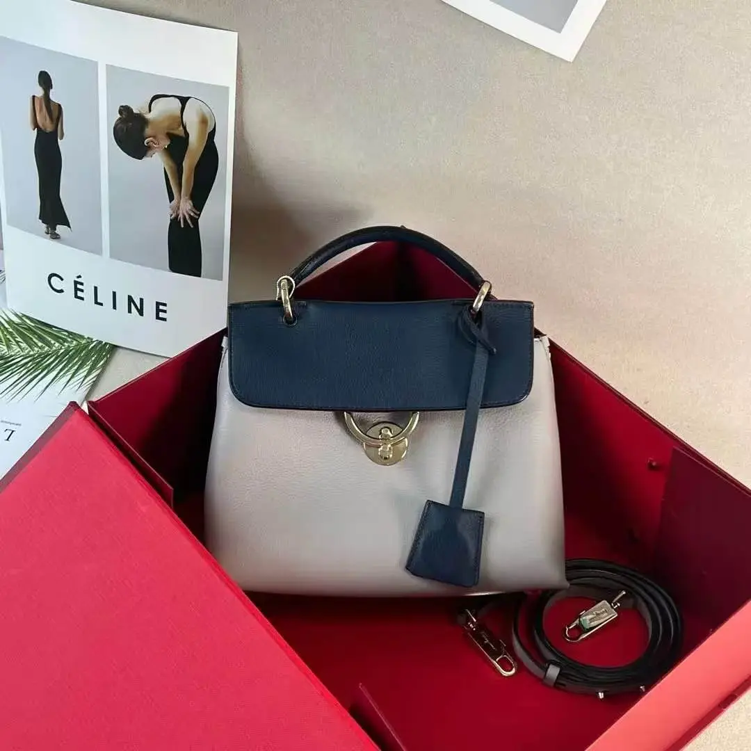 Pre-owned SALVATORE FERRAGAMO Ferragamo Gray Color Block Handbag 0807betsy/C8353957581