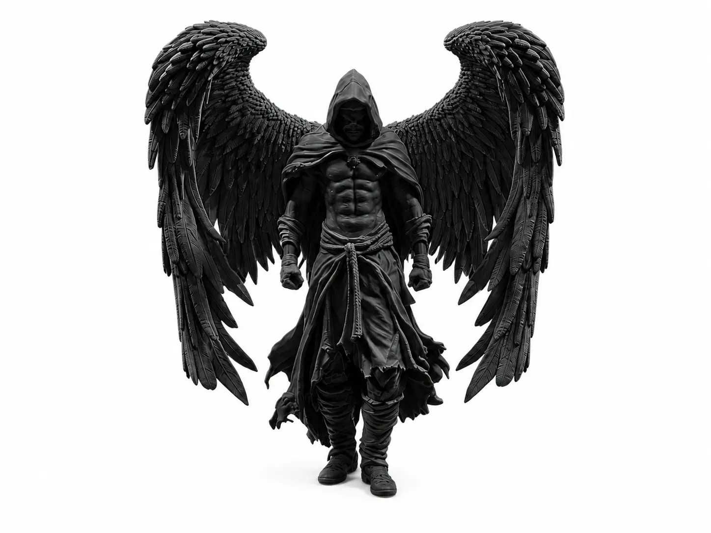 Modern Lucifer The Fallen Sovereign Standing Gothic Winged Angel Statue, Decorative Figurine for Home Decor, Office or Prayer Room Display, Ideal Gift