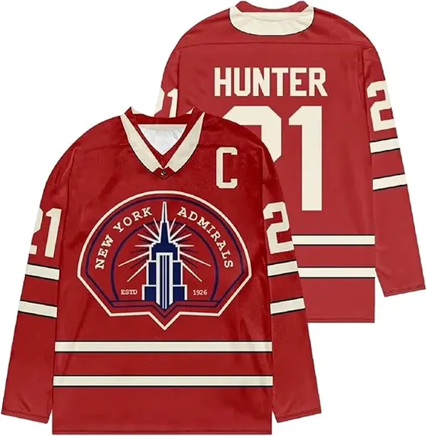Red Ice Hockey Jersey #21 Hunter, Quick-Dry Breathable, Unisex, for TV Series Fans, Both Sports Training and Everyday Wear, Athletic Shirt, Sports Style, Athletic Fitted Breathable