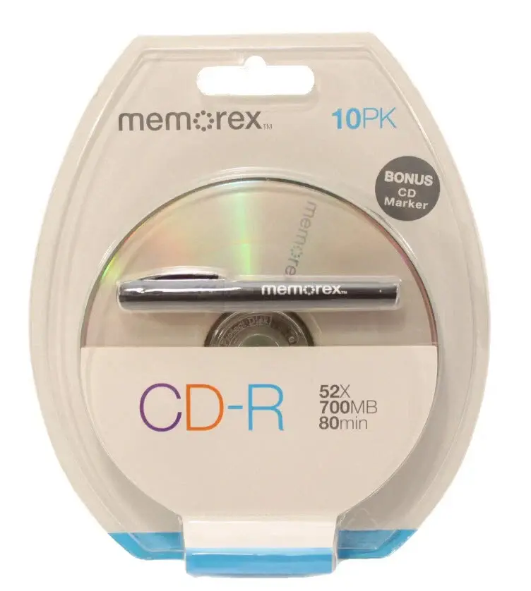 Memorex 52X CD-R 80min 700MB Logo on Top