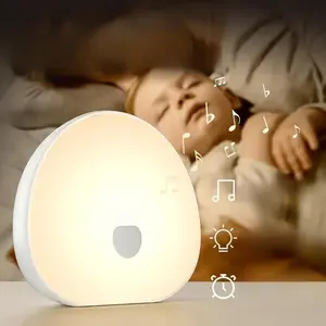 LED Night Light, USB Rechargeable Smart Soft Breathing Lamp with Sleep Timer Function & Soothing White Noise for Better Sleep, Adjustable Lighting