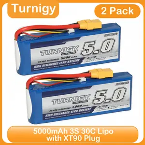 Turnigy 3S LiPo Battery 11.1V 5000mAh 30C with XT90 Plug Perfect for RC Car RC Truck Airplane Helicopter Boat Car Racing RC Hobby