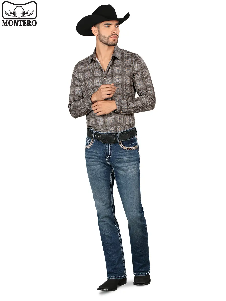 MONTERO Cowboy Denim Jeans MT4632 Medium Blue for Men
