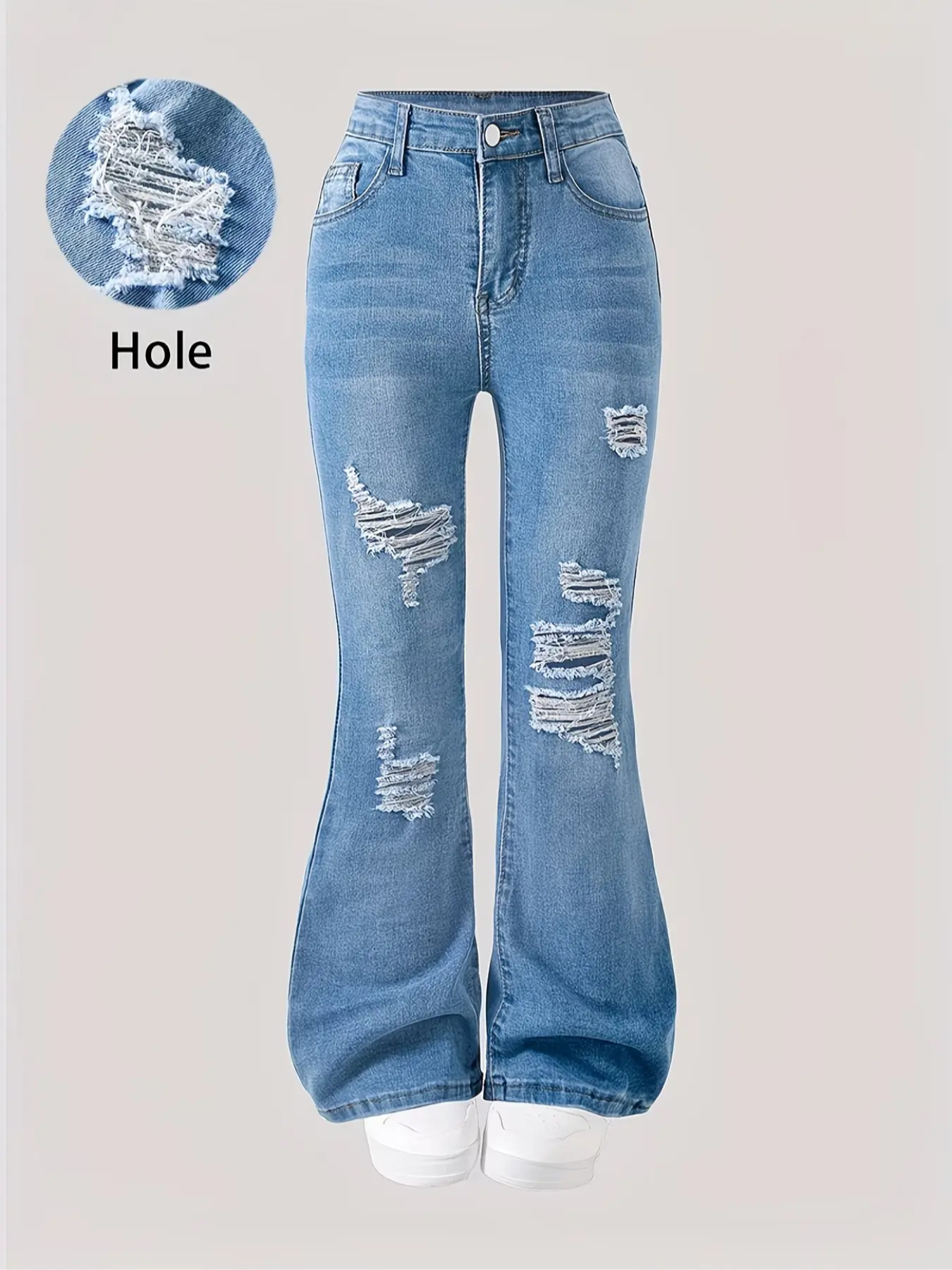 New 2026 Girls' Holiday Denim Jeans, Cute Jeans, Vintage Y2K Style, Flared Leg, Distressed Details, Perfect for Spring Summer Back-To-School, Versatile and Fashionable