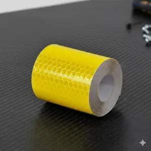 5cm x 3m Diamond Grade Reflective Tape, Waterproof High-Adhesive Safety Strips for Car Motorcycle Bike. DIY Anti-Slip Warning Edge Protection, High Visibility at Night, Easy Cut & Apply.