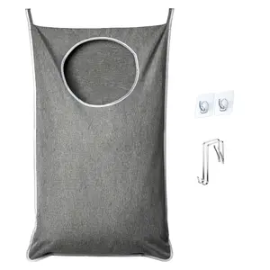 1/2 Pack XL Door Hanging Laundry Hamper Bag, Hanging Laundry Basket with Large Opening And 2 Types Of Hooks for Whole Family Dirty Clothes Large Size 36. 5X22. 5 Inch Hanging Laundry Bag (Grey/Blue/Black), Laundry Baskets