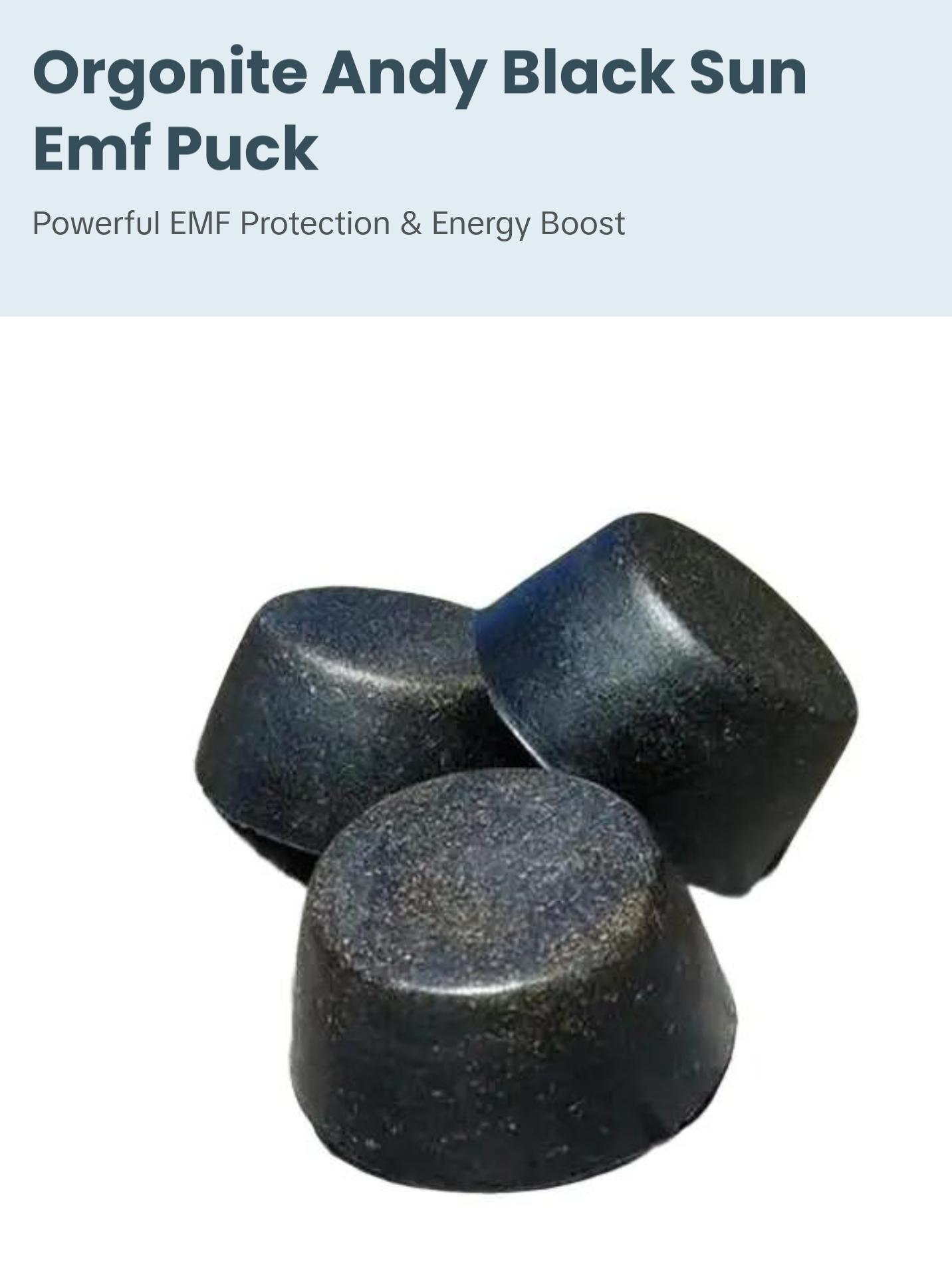 Orgonite Andy Black Sun Orgonite Tower Busters - Powerful Orgone Generator EMF Protection - Small Towerbuster Puck