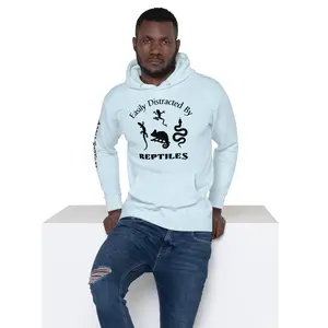 Easily distracted by reptiles black lettering Unisex Hoodie