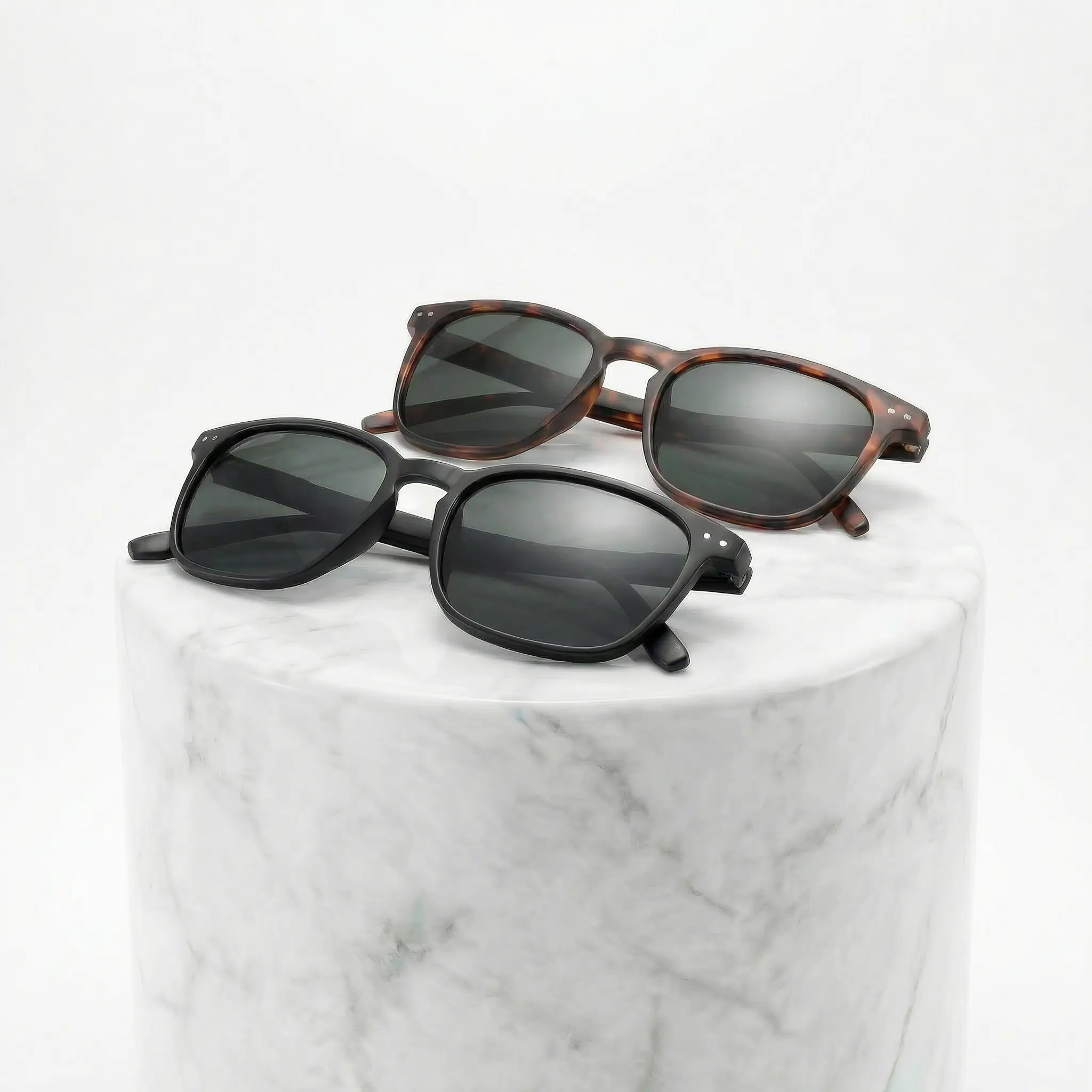 ZENOTTIC 2PCS Retro Polarized Tortoiseshell Sunglasses - Classic Shades, Lightweight Durable Unisex Frames for Daily Wear, Travel, Lightweight Durable Sunglasses