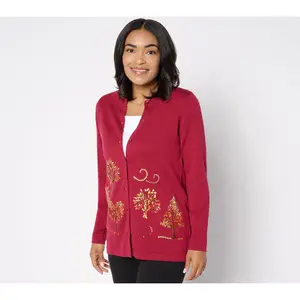 Quacker Factory Fall Foliage Cardigan Sweater