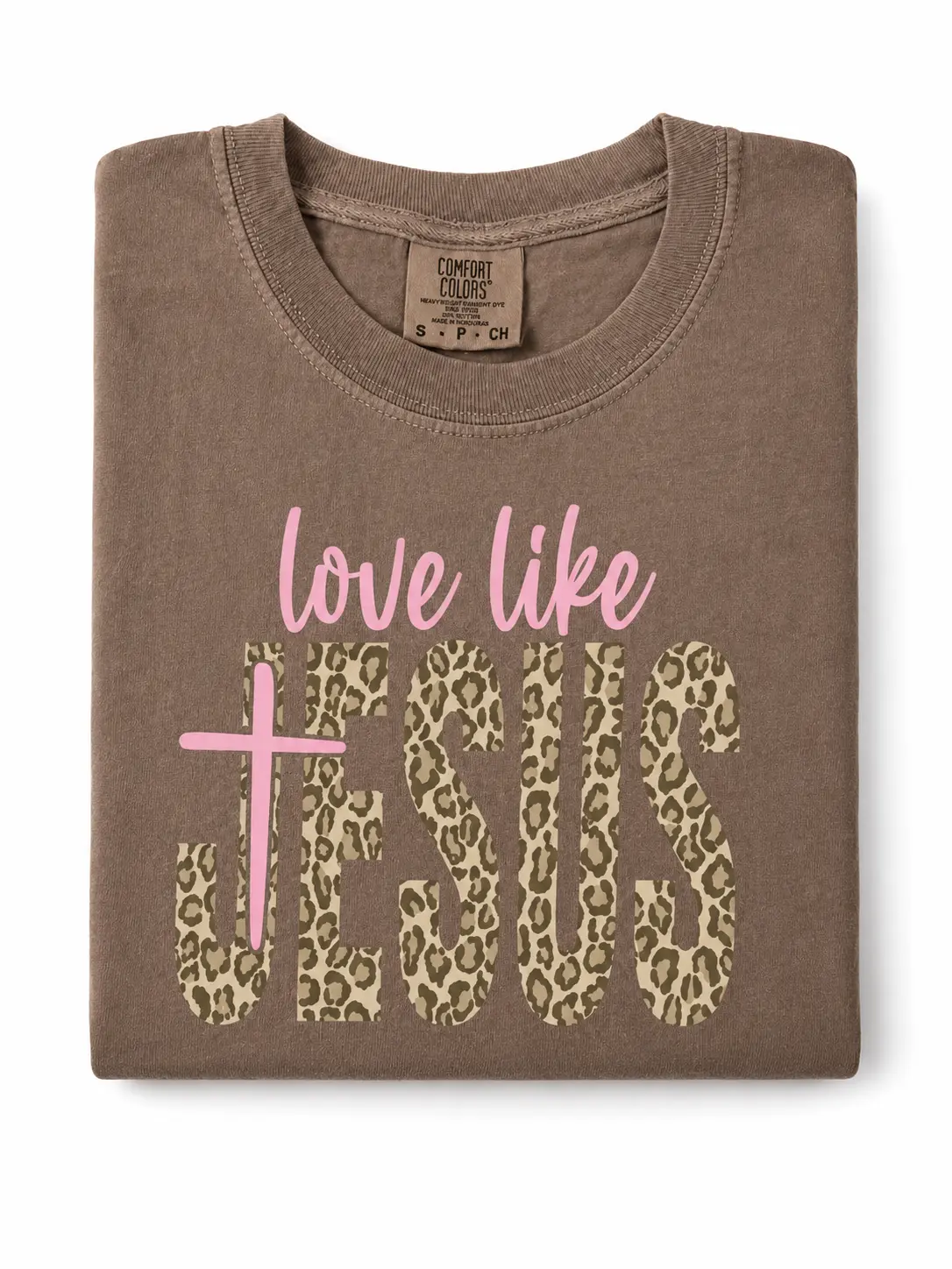 Comfort Colors Leopard Love Like Jesus Shirt, WWJD Christian Tee, Preppy Cheetah Faith Graphic T-Shirt, Trendy Women’s Religious Gift