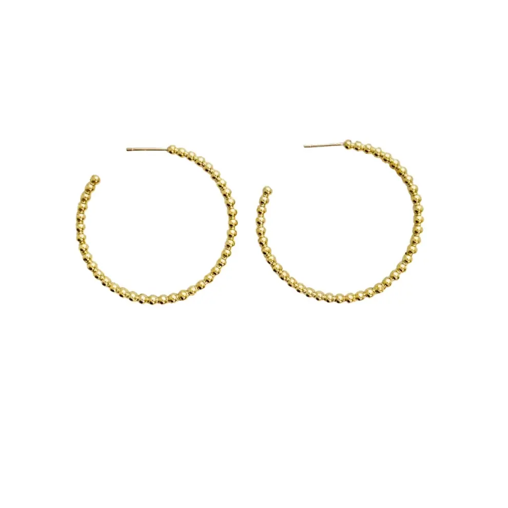 Gold Bead Hoops Female
