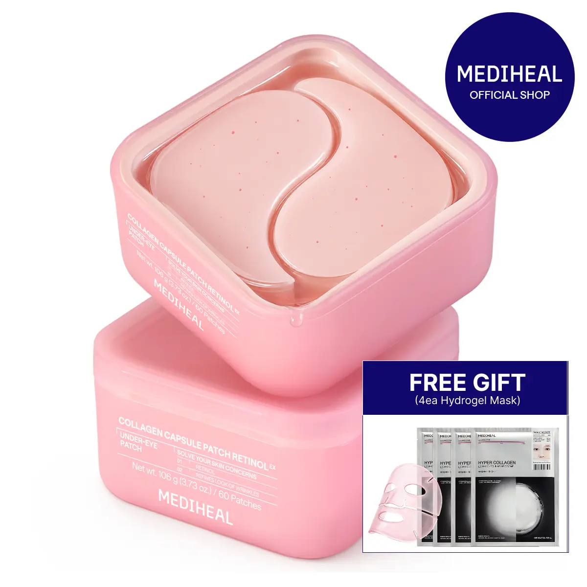 [Mediheal] Collagen Capsule Patch Retinol | Wrinkle Care Hydrogel Patches | Firming, Lifting & Elasticity Care | Korean Skincare
