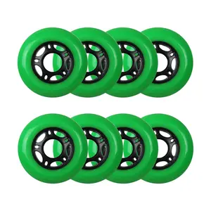 Player's Choice Outdoor Inline Skate Wheels - 72mm 89A Green (8-Pack)