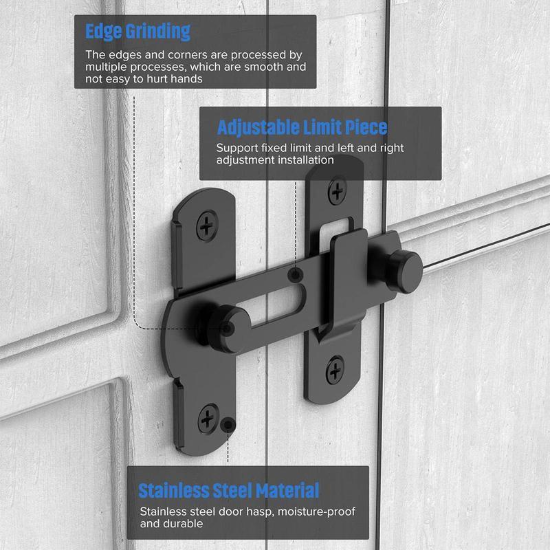 Barn Door Latches for Gate and Sliding Doors - Bi-fold Door Lock with Wine Cabinet Closet Door Latches