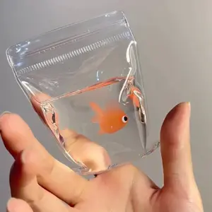2024 Creative Novelty Clear Kawaii Little Goldfish Bag Silicone Squeeze Pinch Clownfish Toy Adult Stress Relief Children's Gifts