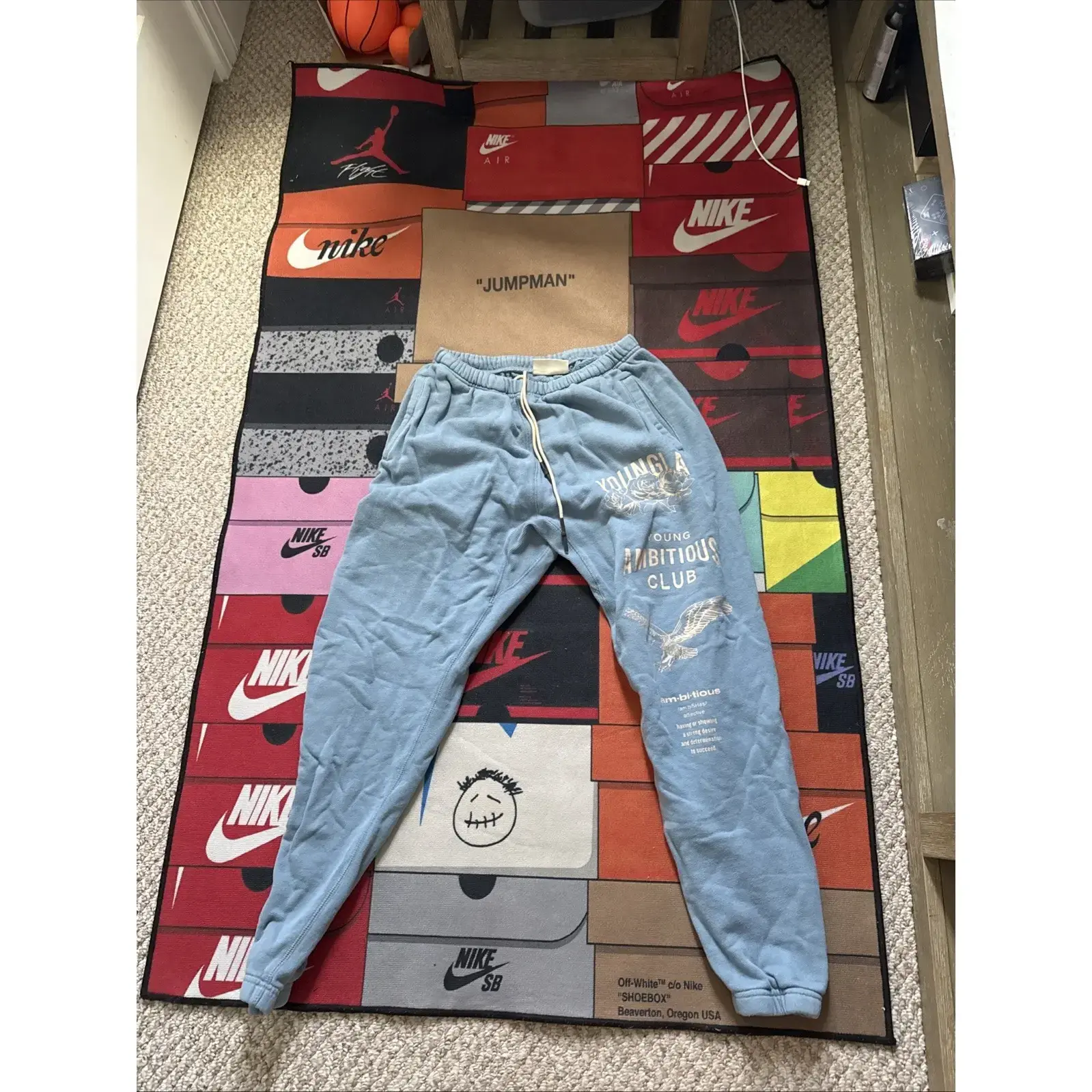 Black Graphic Sweatpants Men Oversized Baggy Streetwear Joggers