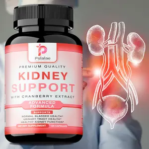 120 capsules of Pslalae Kidney Support Supplement, containing premium extracts of cranberry, astragalus, and bearberry leaf to support urinary tract and bladder health.