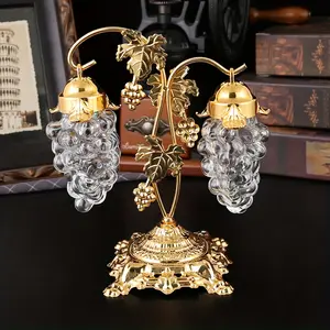 For Kitchen, Restaurant, Living Room & Home Use, Spice Storage & Decoration Solution, Gold Grape Cluster Design Spice Jars, Creative Shape Sealed Dust-proof, Effortlessly Handle Aesthetic Style Spice Storage, Creative Storage Jars