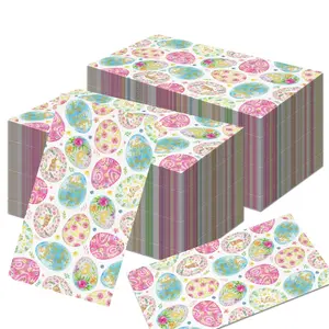 Easter Gathering & Spring Party - 40 Pcs Egg Pattern Disposable Paper Napkins & Towels, Guest Paper Supplies Set, Essential for Bathroom & Table Decor
