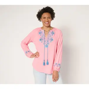 Bellisima by Kim Gravel Mykonos Mamma Mia Embroidered Top