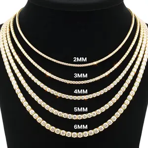 Moissanite Tennis Chain 14k Gold Plated 4MM | 925 SILVER | VVS D COLOR | PASS DIAMOND TESTER!!!!