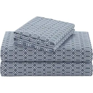 100% Cotton Sheets Full, Breathable, Naturally Cool Cotton Sheets, Soft Cotton Bed Sheets with 14" Elastic Fits up to 16" Mattress, All Sheet Set, Blue 4 Piece