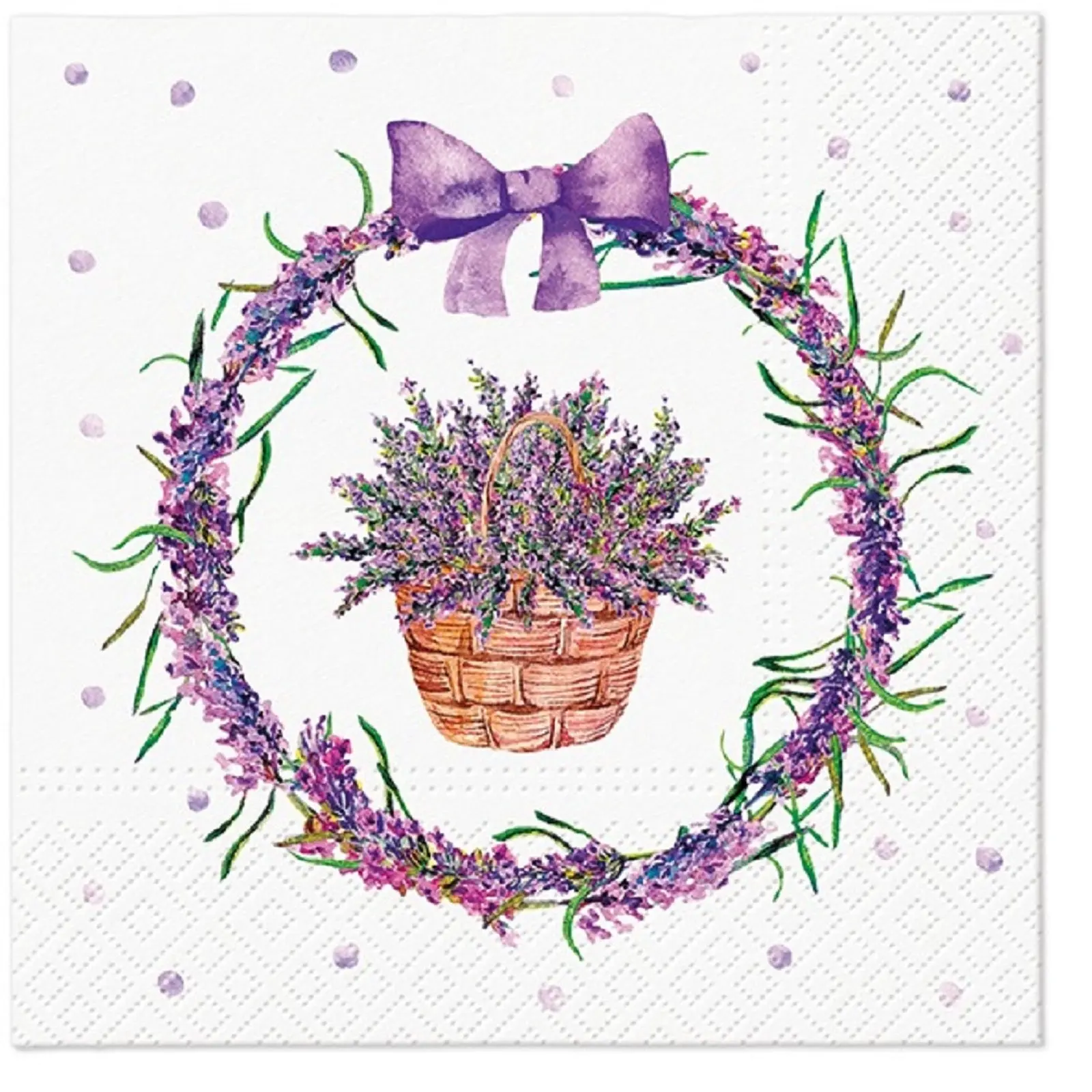 Flowers Napkins Lavender Decorative Floral Paper Decoupage Napkin #5232