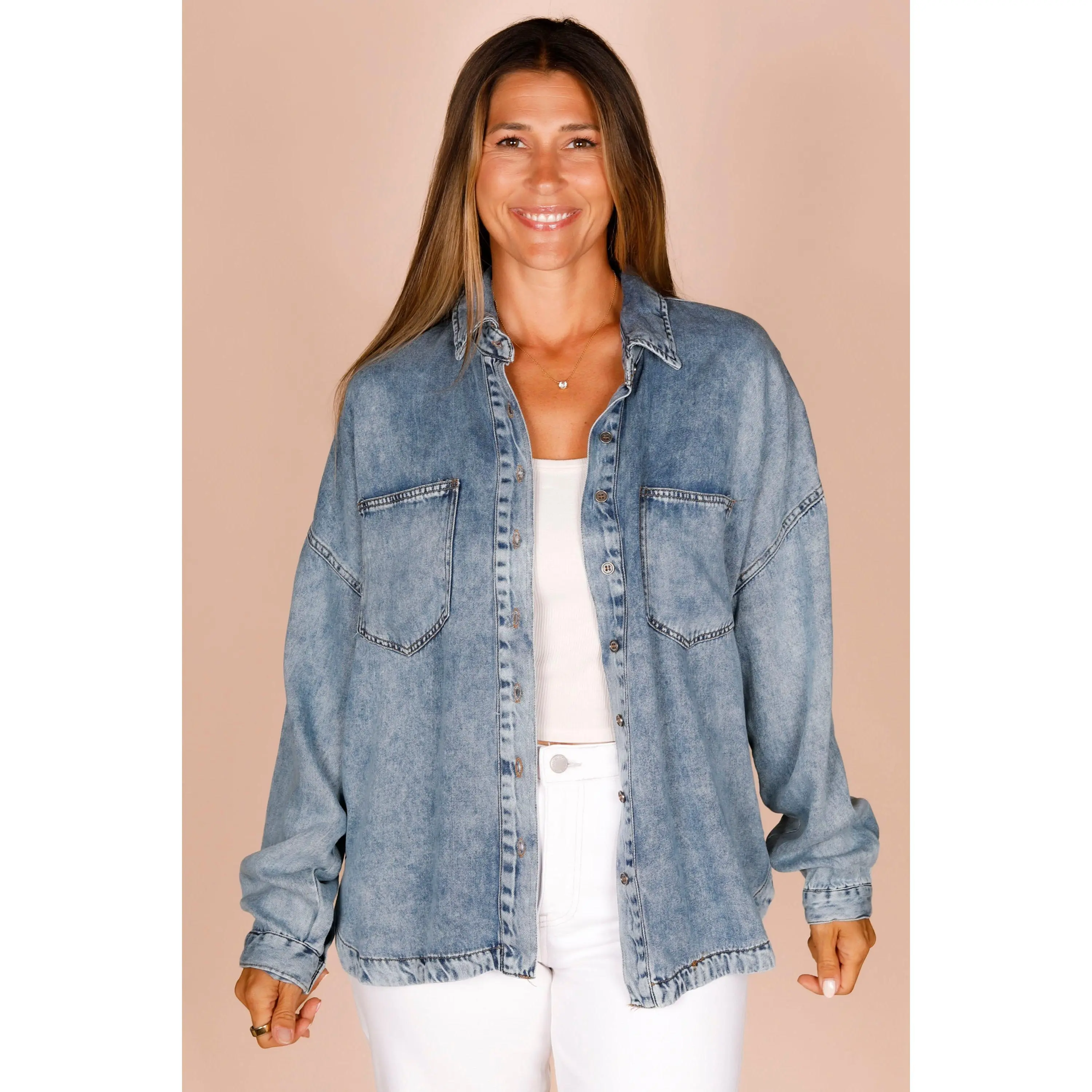 Chelsea Washed Chambray Top