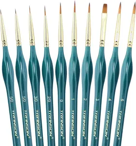 Transon Fine Detail Miniature Art Painting Brush Set for Acrylic Watercolor Craft Rock Face Painting Green