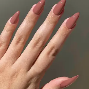 24pcs Long Almond Fake Nails, Reusable, Beginner-Friendly, Includes Jelly Glue and Nail File, Perfect for Commute, Dates, Minimalist Style, Almond Nail Tips