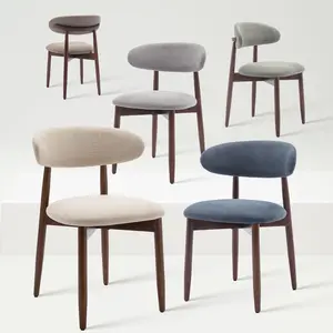 Dining Chair Modern Upholstered Wood - High-Quality Fabric Finish Natural Wood Frame Ergonomic Backrest Design, Indoor Furniture