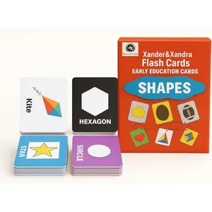 Shapes Flash Cards – Durable, Waterproof & Tear-Resistant Learning Cards for Toddlers & Preschool Kids – Double-Sided