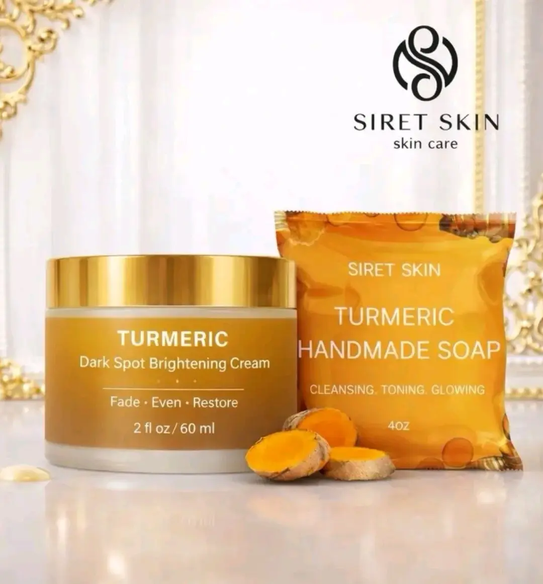 Set Tumeric 2 pcs, Siret Cosmetics, 1 soap + 1 Tumeric Dark Cream - Siret Skin WorldcaShop USA