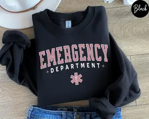 Emergency Department Shirt, Sweatshirt & Hoodie - Emergency Nurse Sweatshirt, Hospital Sweatshirt, ER Nurse Crewneck, ER Nurse Gift, ER Department Sweater Cotton Fabric