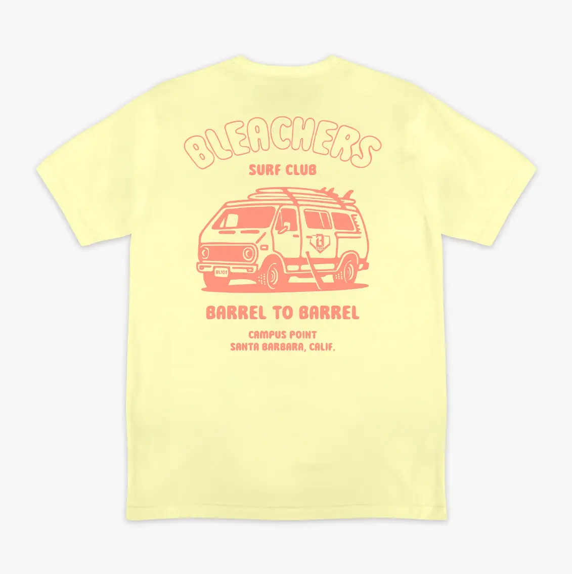 Baseball Lifestyle 101 Bleachers Surf Club Tee, Summer Casual Beach T-Shirt for Men & Women