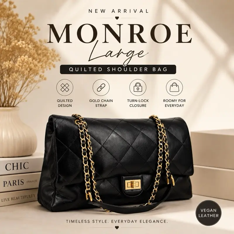 Women's Crossbody & Shoulder Bag, Monroe Genuine Leather Flap Bag - Large/XL Roomy Size, Everyday Essential Carryall, Bags For Everyday