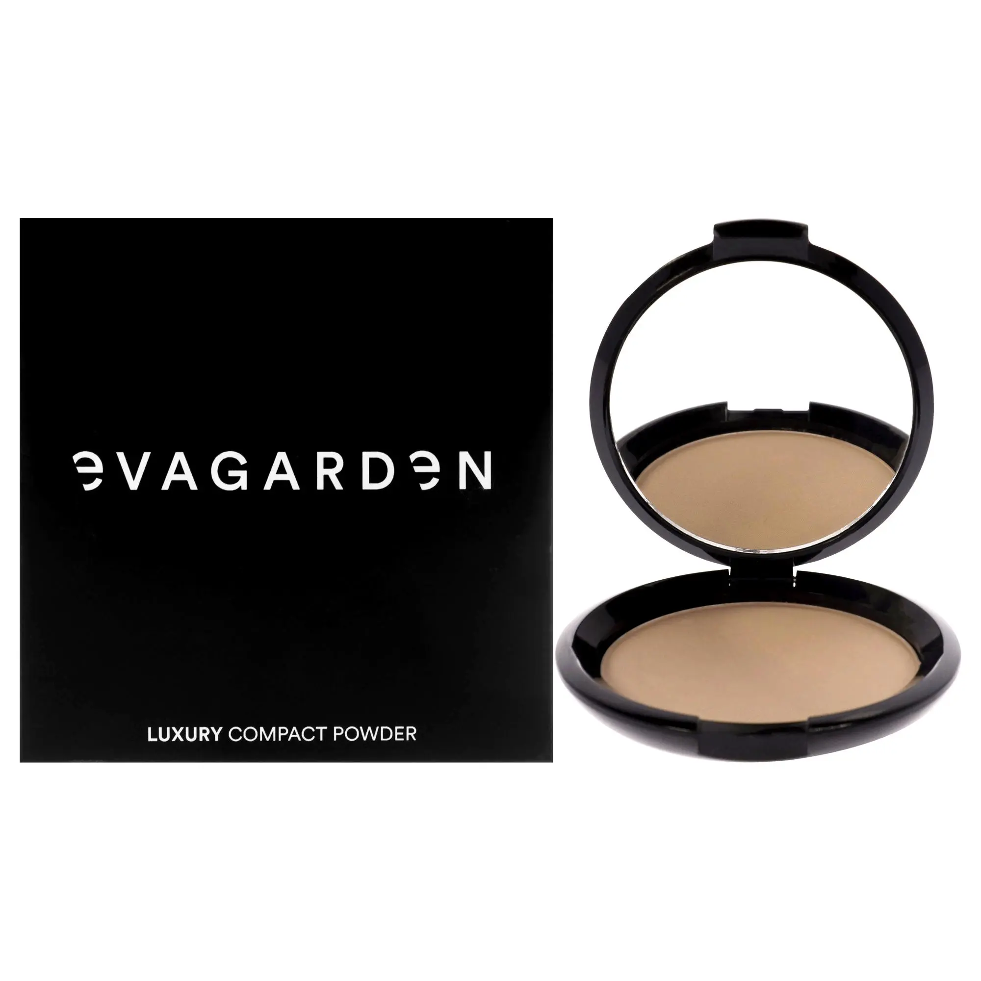 Evagarden Luxury Lightweight Compact Makeup Powder - 886 Light, 0.35oz, Mirror-Infused for Women's Flawless Finish, Female Make-Up