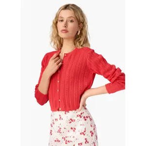 Dresden Cropped Cardigan Candy Apple