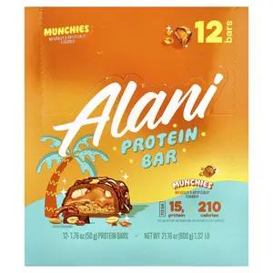Alani Nu Protein Bar, Munchies, 12 Bars, 1.76 oz (50 g) Each