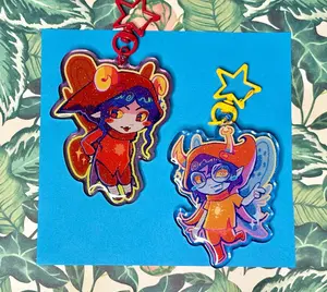 Homestuck Vriska & Aradia Glittery Acrylic Keychain