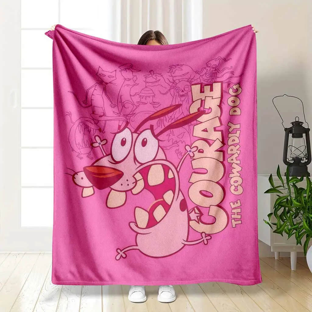 Animated Cartoon Character Flannel Fleece Blanket Pink Nostalgic Graphic Theme Super Soft Lightweight Warm Throw Rug Suitable For Living Room Bedding Couch Sofa Nap Camping Travel Office Decor
