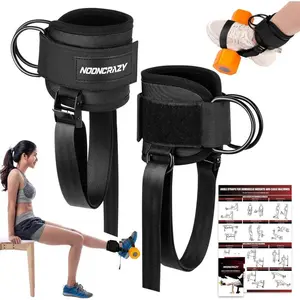 Ankle Straps for Dumbbell and Cable Machine, Dumbbell Foot Attachment with Longer Stronger Nylon Strap, Tibialis Trainer, Leg Extensions, Hamstring Curls for Women and Men
