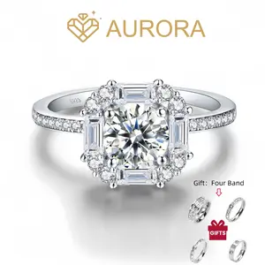 【#06 Ice Sugar】Moissanite ring  925 sterling silver  Engagement Anniversary  Jewelry Synthetic Moissanite